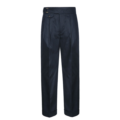 솔티 20s Cotton Side Trousers (Navy)