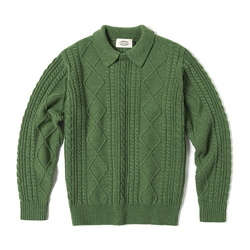 암피스트 FISEHRMAN Round Collar Knitwear Green