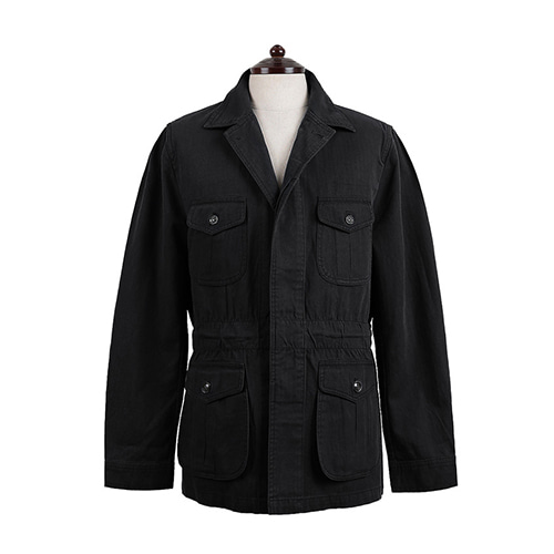 솔티 20s HBT Cotton Fatigue Jacket (Black)