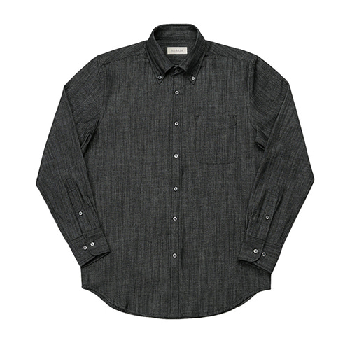 솔티 047 Denim Button-down Shirts (Black)