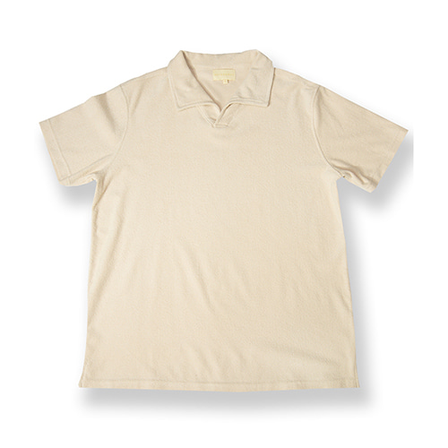 드베르망 terry cotton open collar T (light beige)