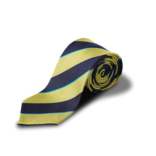 반츠 BTB Sfoderato Stripe Silk Tie - Yellow x Navy