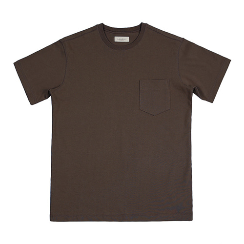 솔티 3N605 Coverstitch Poket T-Shirts 브라운