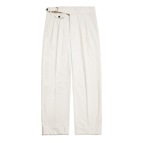 솔티 Two Pleats Side Trousers (Ivory)
