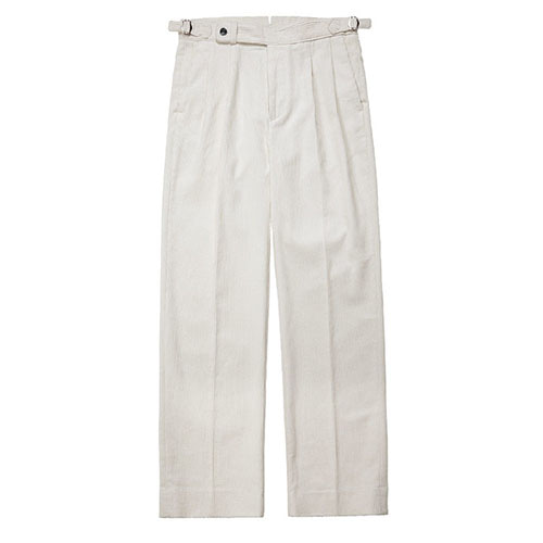 솔티 Reve Corduroy Two Pleated Trousers (Ivory)