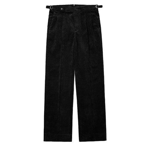 솔티 Reve Corduroy Two Pleated Trousers (Black)