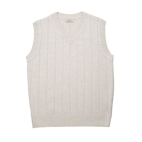 솔티 Reverse Wool Knit Vest (Ivory)