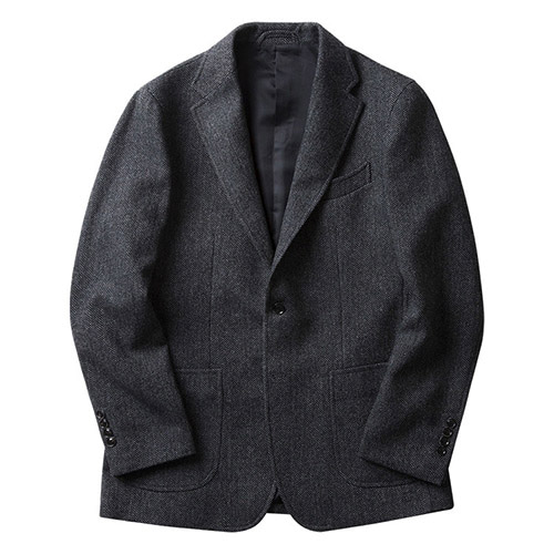 솔티 Q9-1 Herringbone Check Wool Jacket (Dark Gray)