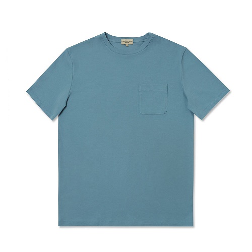 맨인정글 MIJ 피노 크루넥 포켓 티셔츠 라이트 블루